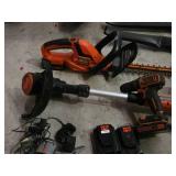 Black+Decker Cordless Tool Set including Drill, Hedge Trimmer, Leaf Blowers, and String Trimmer with Batteries and Chargers - Works