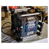Bosch PowerBox Jobsite Radio with Subwoofer features Bluetooth connectivity, multiple power outlets, and a built-in subwoofer