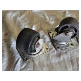Lot of 4 Caster Wheels with Various Sizes and Designs