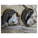 Lot of 4 Caster Wheels with Various Sizes and Designs