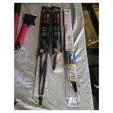 Lot including Bosch MicroEdge Wiper Blades sizes 22 and 17 and Telescopic Ceiling Broom with Accessories