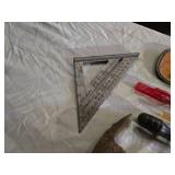 Various Hand Tools including Hammer, Pliers, Screwdrivers, and Square