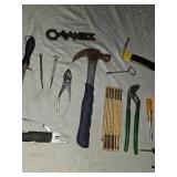 Lot of Hand Tools Including Hammer, Pliers, Screwdrivers, and More