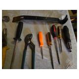 Lot of Assorted Hand Tools Including Hammer, Screwdrivers, and Pliers