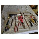 Lot of Hand Tools including Hammer, Adjustable Wrench, and Screwdrivers