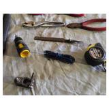 Lot of Hand Tools including Hammer, Adjustable Wrench, and Screwdrivers