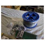 Lot of Hardware and Tools including Permatex Muffler & Tailpipe Band, Stanley Utility Knife, and Arrow Assorted Rivets