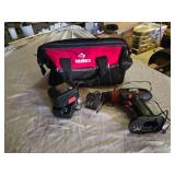 Husky Tool Bag with Skil 9.6V Cordless Drill, Charger, and Battery