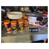 Armor All Car Care Lot including Ergo-Drive Heated Cushion, Cleaning Supplies, and Accessories - Partially Used