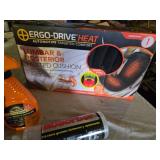 Armor All Car Care Lot including Ergo-Drive Heated Cushion, Cleaning Supplies, and Accessories - Partially Used