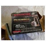 Winchester Elite Defender 40 S&W 165 Grain Bonded Jacketed Hollow Point Ammunition