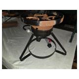 Propane burner for turkey fryer - green kneeling bench