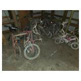 Lot of Bicycles Including Various Models and Sizes