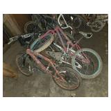 Lot of Bicycles Including Various Models and Sizes