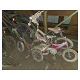 Lot of Bicycles Including Various Models and Sizes