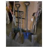Lot of Shovels and Snow Shovels