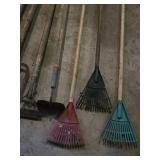 Ames Digging Fork, Razor-Back Rake, and Purdy Power Lock Extension Pole