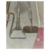 Ames Digging Fork, Razor-Back Rake, and Purdy Power Lock Extension Pole