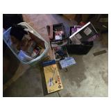 Assorted Office Supplies including Avery Pin Style Name Badges, Desk Lamp, and Various Stationery Items