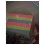 Assorted Office Supplies including Avery Pin Style Name Badges, Desk Lamp, and Various Stationery Items