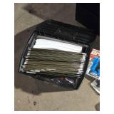 Collection of Office Supplies and Equipment including Filing Drawers, Desk Lamp, and Various Stationery Items