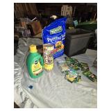 Schultz Potting Soil, Miracle-Gro Quick Start, and Assorted Gardening Supplies including Seeds and Insect Repellent
