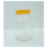 Clear Glass Storage Jar with Yellow screw-top-lid