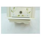 Rotating Jewelry Box with Drawers and Doors for Hanging Necklaces