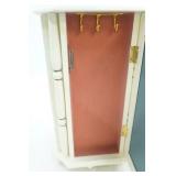 Rotating Jewelry Box with Drawers and Doors for Hanging Necklaces