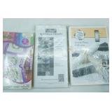 NEW Stamped Quilt Blocks, NEW Migrating Geese Table Runner Design and quilt Squares Kit, New Puzzle Piece Collection Table Runner Quilt Kit