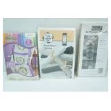 NEW Stamped Quilt Blocks, NEW Migrating Geese Table Runner Design and quilt Squares Kit, New Puzzle Piece Collection Table Runner Quilt Kit