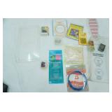 Sewing Supplies and Storage Container: mostly unused items