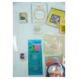 Sewing Supplies and Storage Container: mostly unused items