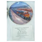BNSF Collectors Plates with Certificates of Authenticity 14ct. All are edged with 23K Gold