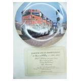 BNSF Collectors Plates with Certificates of Authenticity 14ct. All are edged with 23K Gold