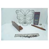 Metal Butterfly Votive Candle Holder, Home Interiors Shelf, Wall Sconce, Hampton Arched Shelf, Learn-Live-Hope Wall Decor