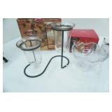 Mikasa heart candle holder, Hurricane Kerosene Church Lantern, star candle holders, lead crystal Votive holders, Wrought Iron & glass candle holders