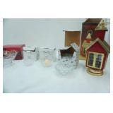 Mikasa heart candle holder, Hurricane Kerosene Church Lantern, star candle holders, lead crystal Votive holders, Wrought Iron & glass candle holders