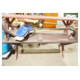 Picnic Table with 2 benches. And two Snow Shovels