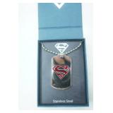 Jewelry Lot: Stainless Steel Superman Dog Tag Necklace