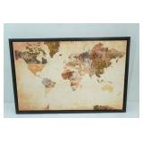 Framed Canvas Print World Map. "Ancient World Map VII" by Design art