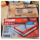 Assorted Automotive Filters and Parts including K&N High-Flow Air Filter, FRAM Oil Filters, and Wix Fuel Filter - See Pics