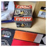 Assorted Automotive Filters and Parts including K&N High-Flow Air Filter, FRAM Oil Filters, and Wix Fuel Filter - See Pics