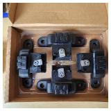 Automotive Parts Collection including BrakeBest Brake Shoes, Motorcraft Spark Plugs (SP-486), and NAPA Thermostat, Halogen headlamp (type HB1 9004).