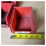 Red Plastic Storage Bins