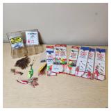 Eagle Claw Fishing Gear including 2-Way Spinners, Rubbercore Sinkers, and Assorted Lures