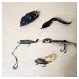 Fishing Lures Lot including Frog, Eel, and Minnow Types
