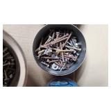 Lot of Mixed Hardware Items including Screws, Bolts, and Fasteners