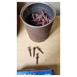 Assorted Nails and Screws in Various Containers