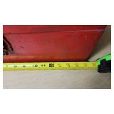 Red Metal Toolbox with Handle and Latch